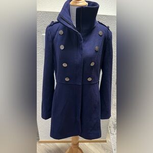 Vintage Guess Wool Peacoat Navy Wool Blend Los Angeles 1981